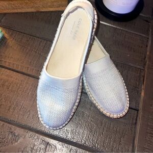 Cole Haan Women's Cloudfeel White Stitchlite Slip On Espadrille Flats Size 7 1/2